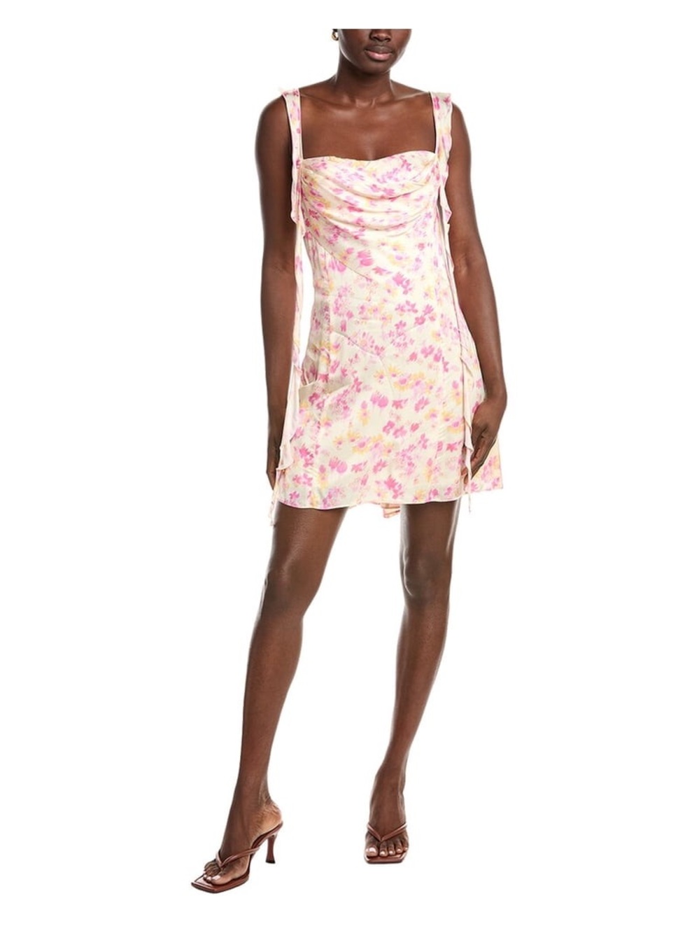 Maje Soft Pink and Cream Floral Slip Dress